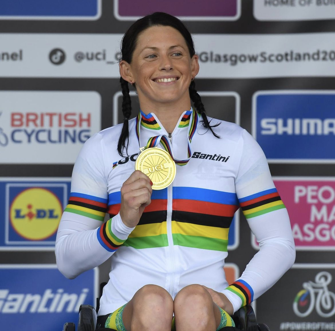 Lauren Parker wins para cycling world championship on debut